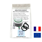 Kit robinet : 1 aérateur 2,5 l/mn auto régulé + 2 joints + notice