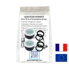 Kit 2 robinets : 2 aérateurs 5 l/mn auto régulés + 4 joints + notice