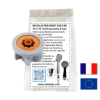 Kit douche : 1 régulateur de débit pour pommeau de douche 9 l/mn + 1 notice