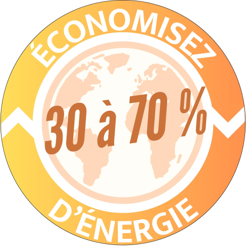 Logo économisez 30 à 70 % d'énergie