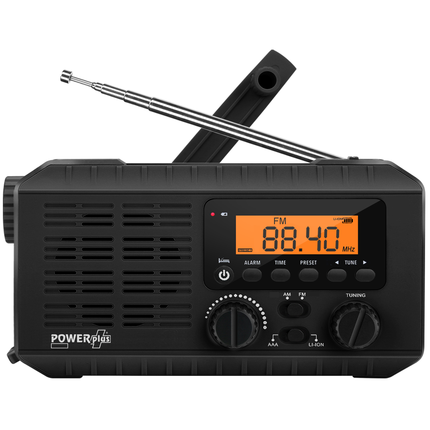 Radio Dynamo Manivelle Solaire DAB/FM/BT Avec Torche Et écran LCD - WR-6B Grise